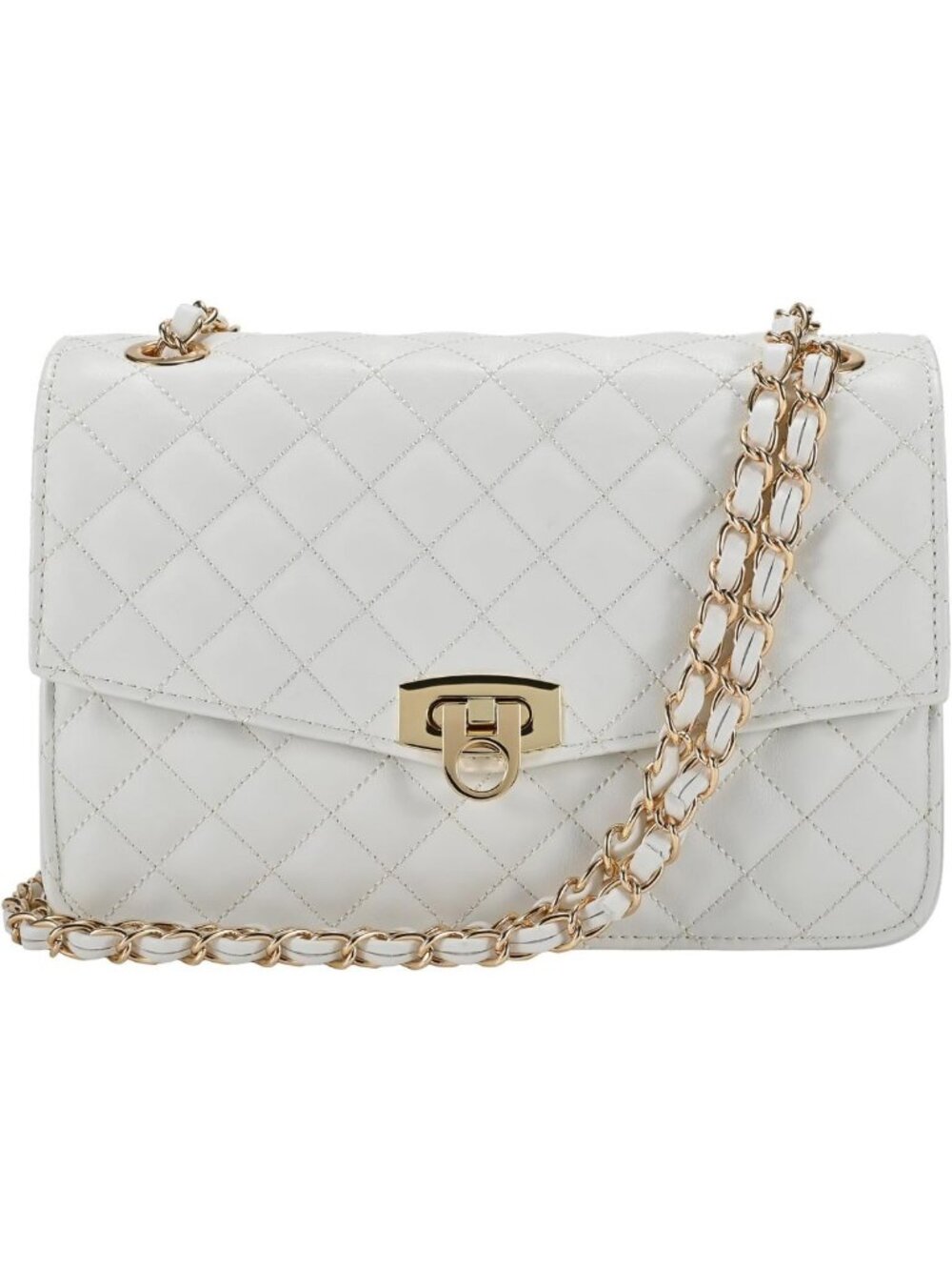 Quilted Shoulder Bag for Women | Medium Flap Crossbody Handbag | Vegan Leather